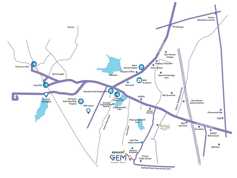 Brigade Gem Location Map